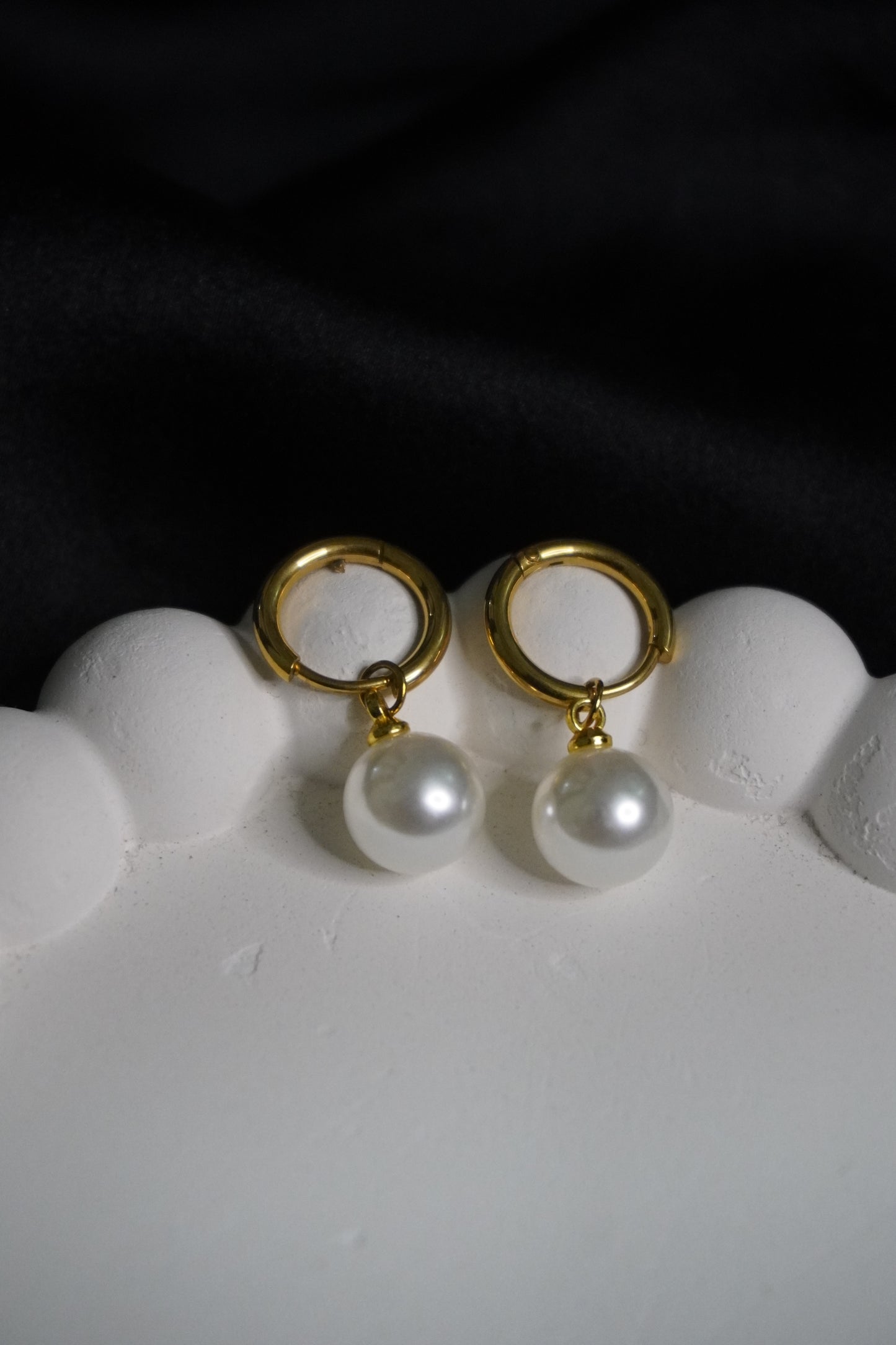 Classic Pearl Drop Hoops