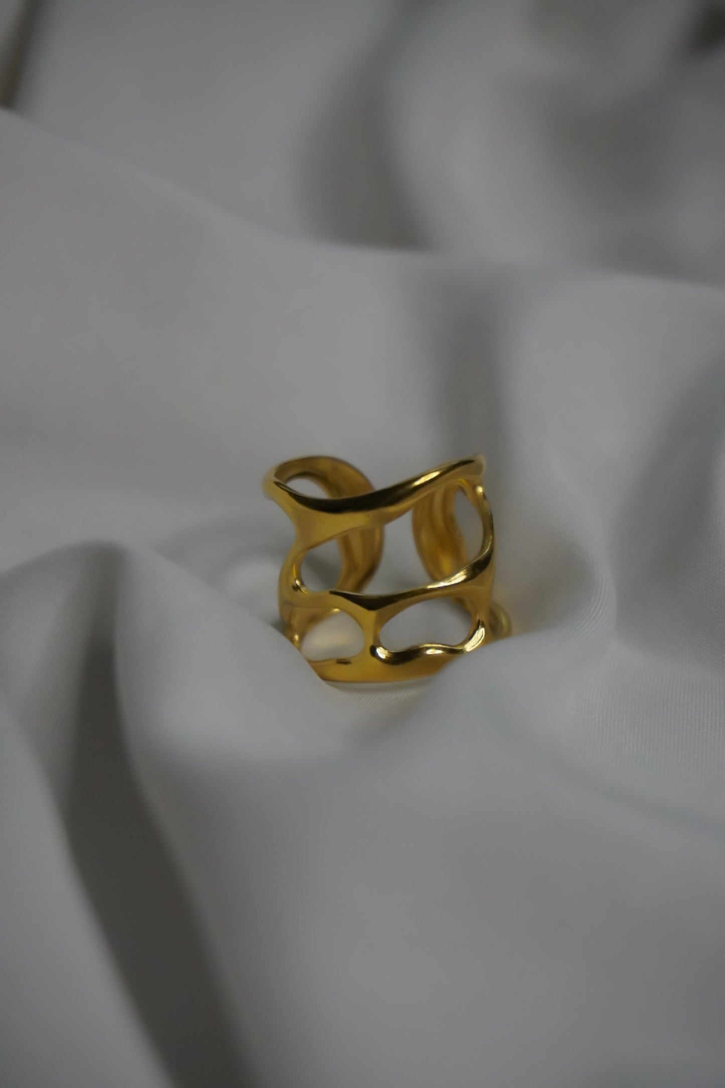 Melted Flow Gold Ring