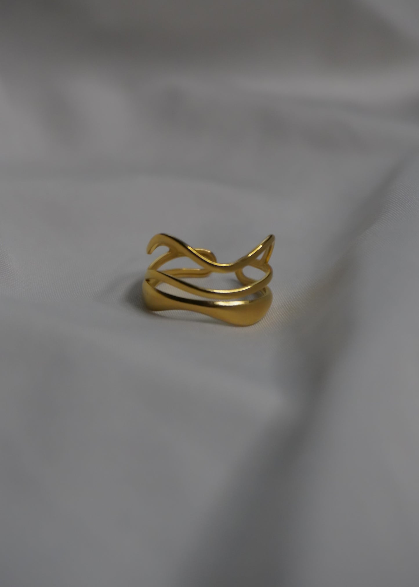 Wave Stacked Gold Ring