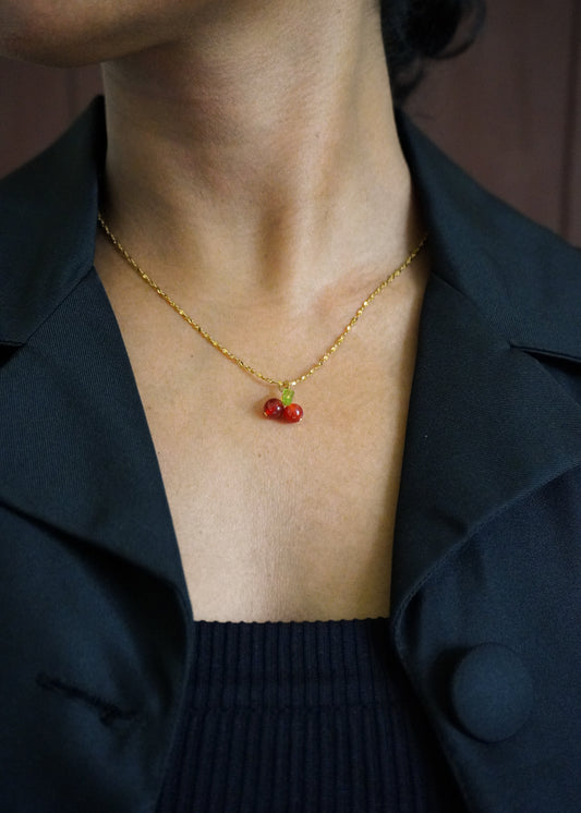 Cherry Drop Necklace