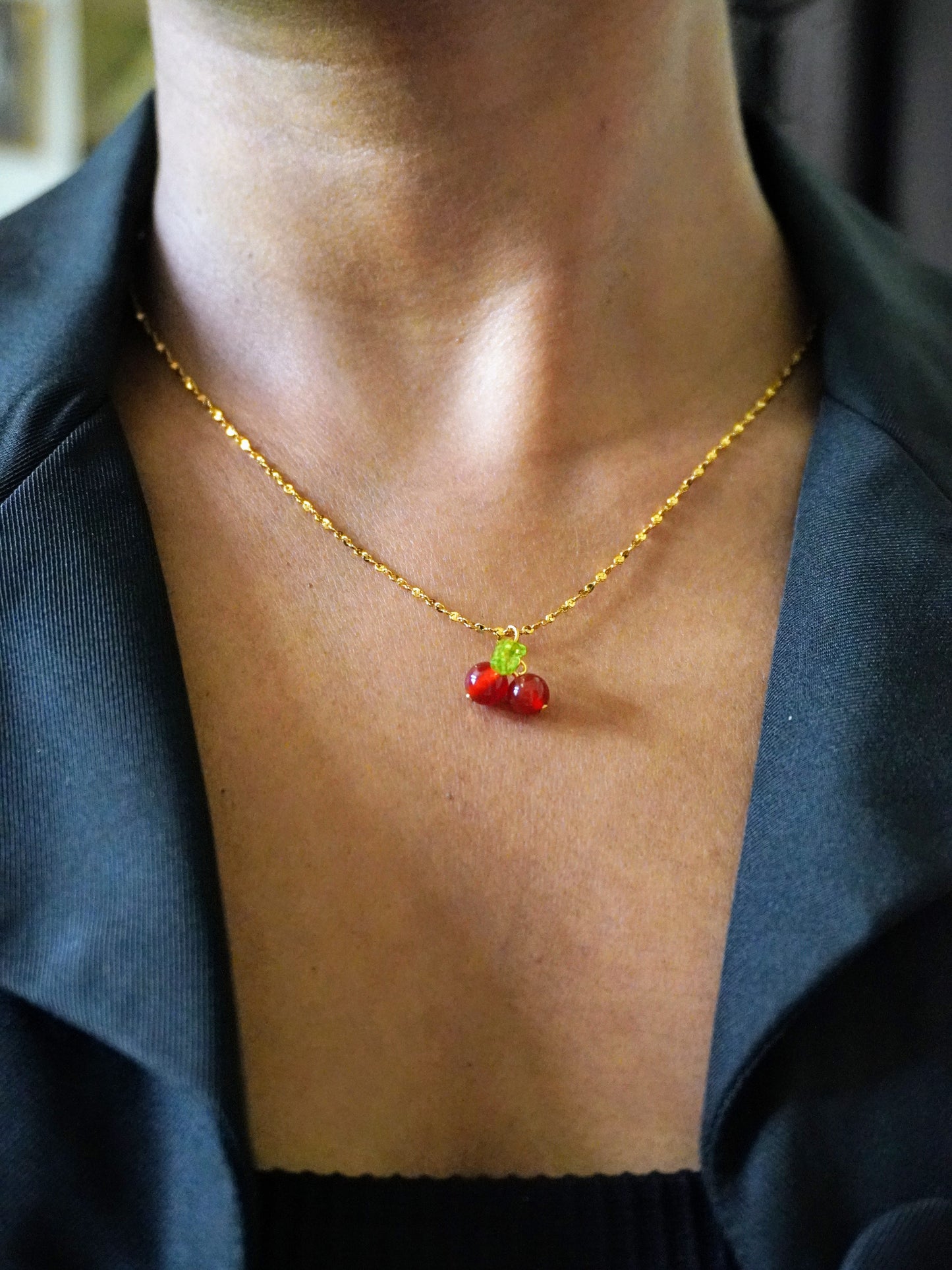 Cherry Drop Necklace