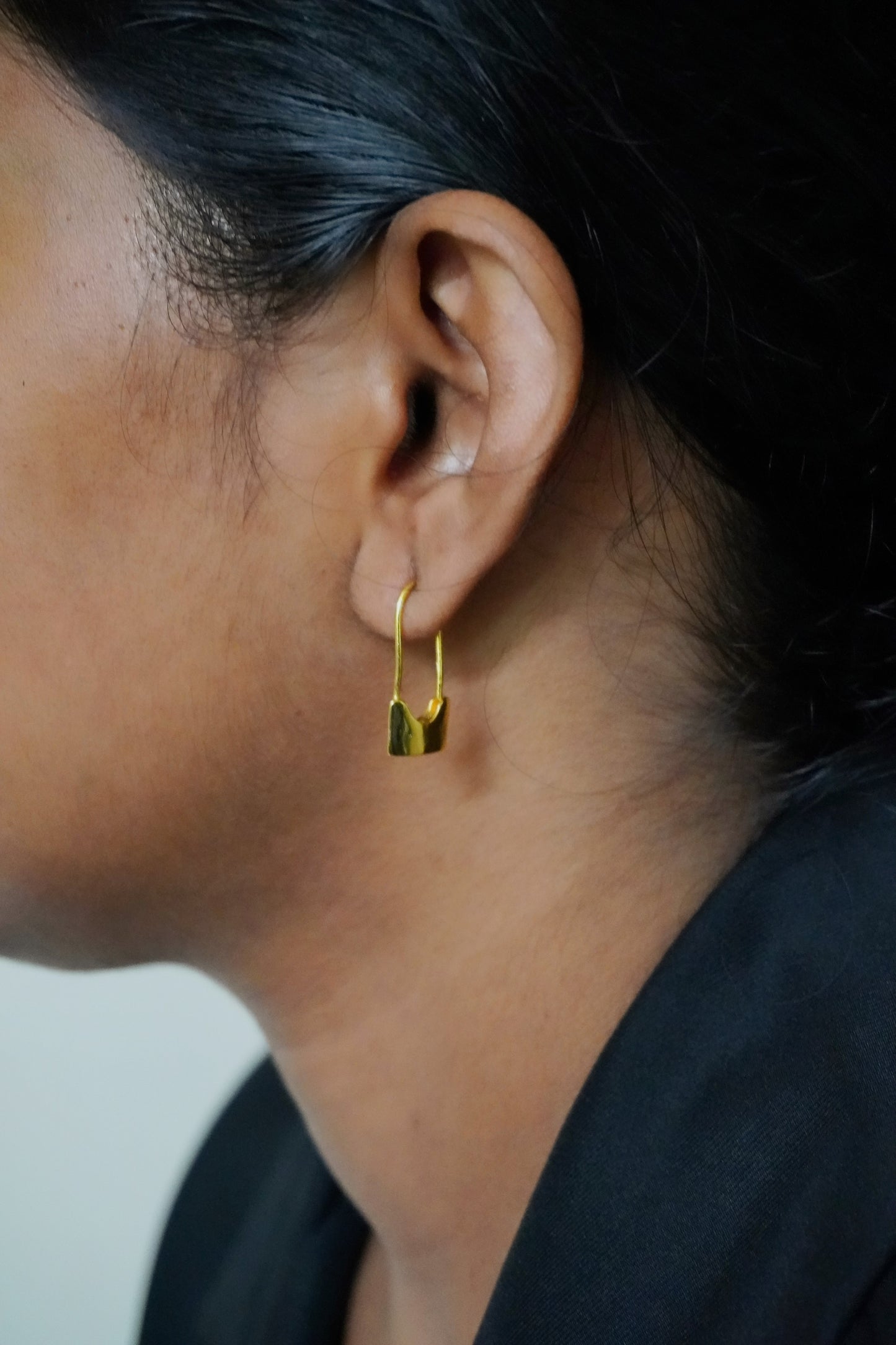 Lock hoop earrings