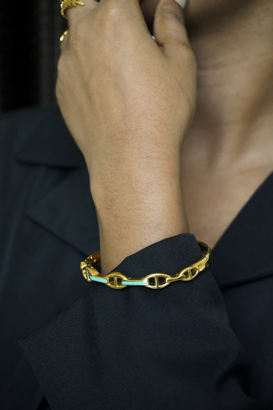 Chain-link cuff bangle