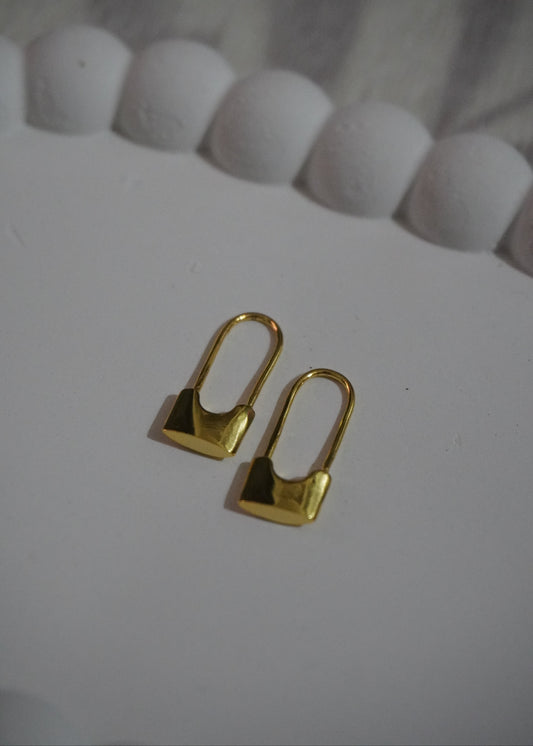 Lock hoop earrings