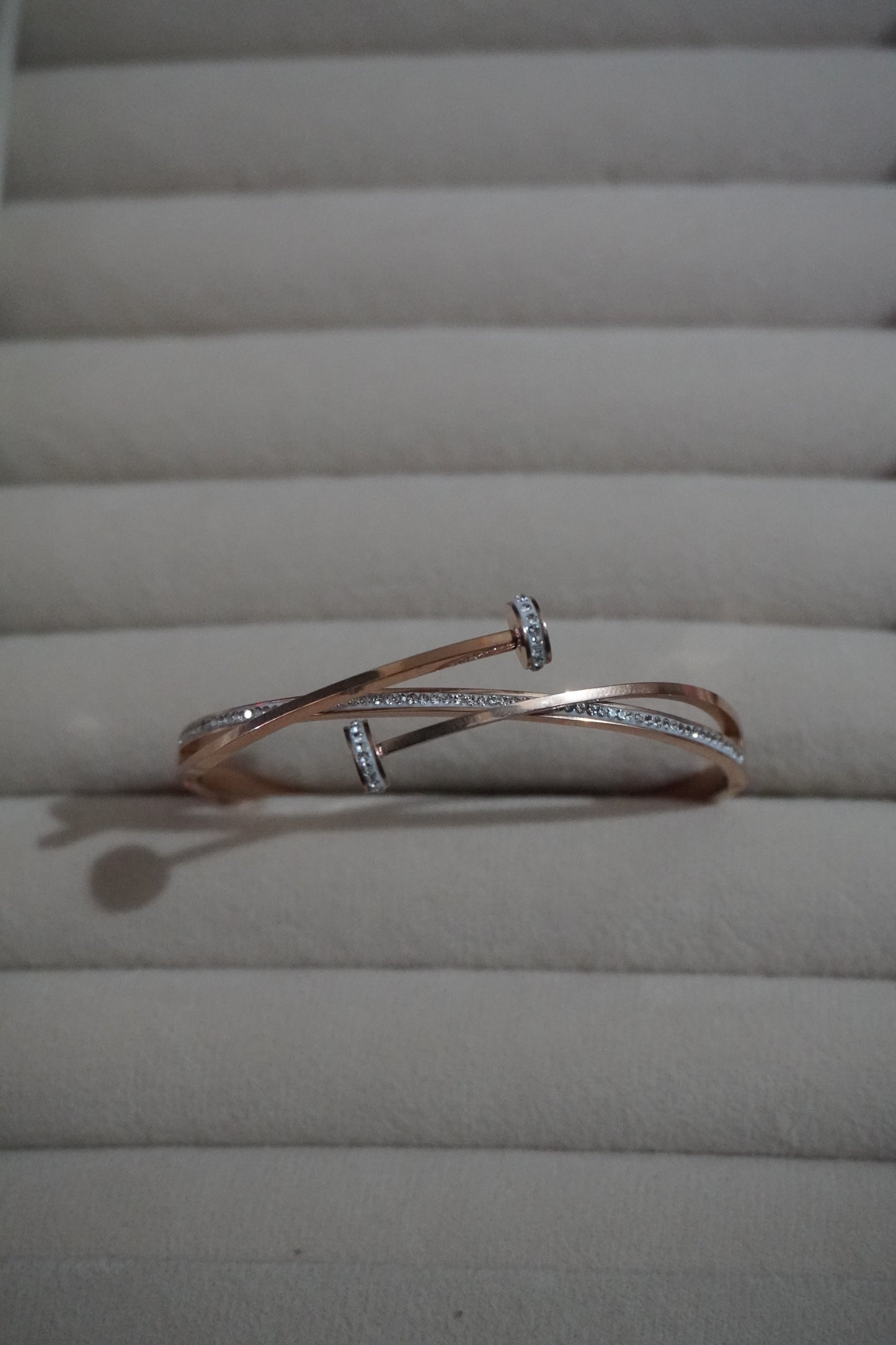 Crossover gleam cuff bracelet