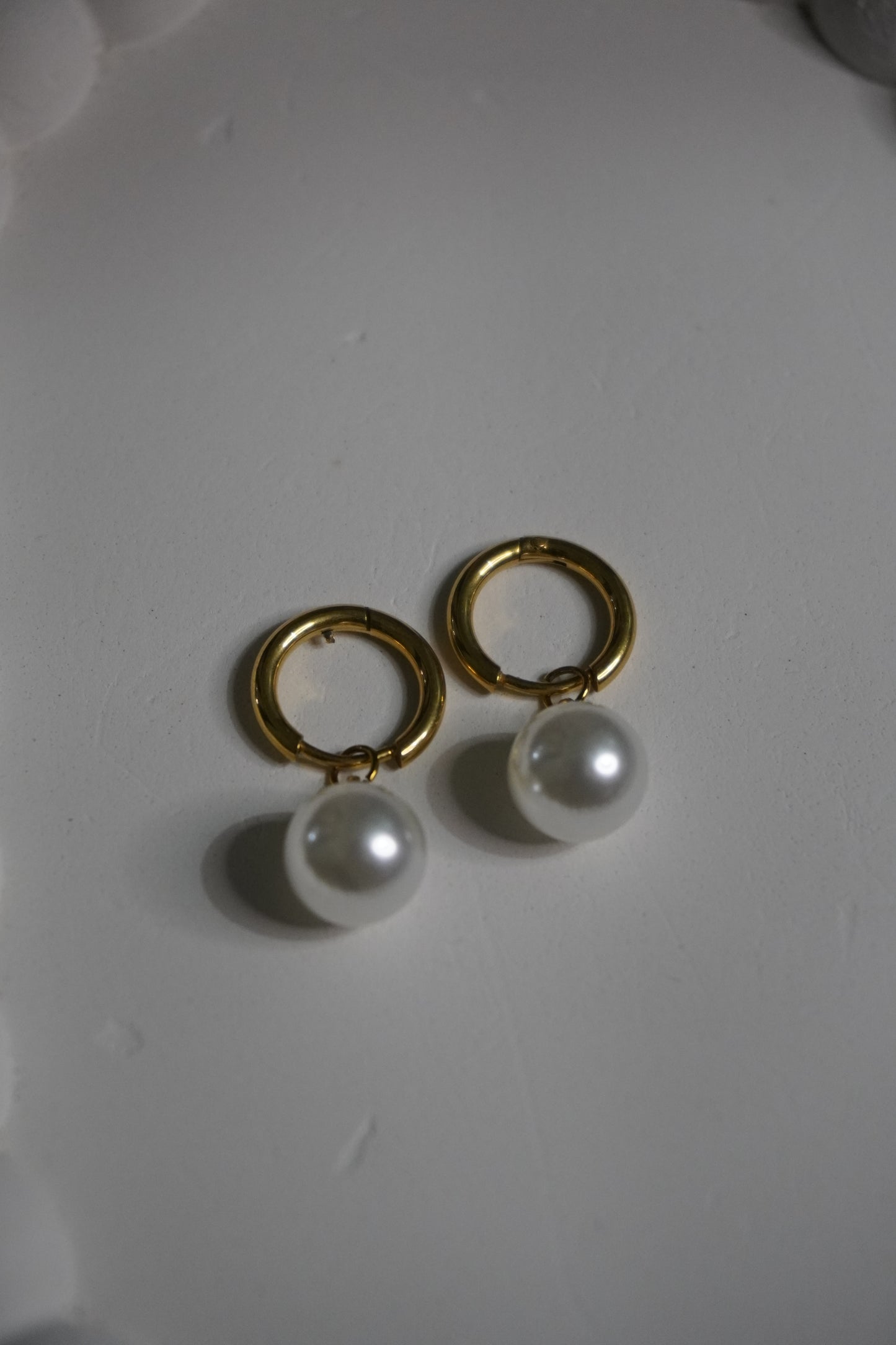 Classic Pearl Drop Hoops