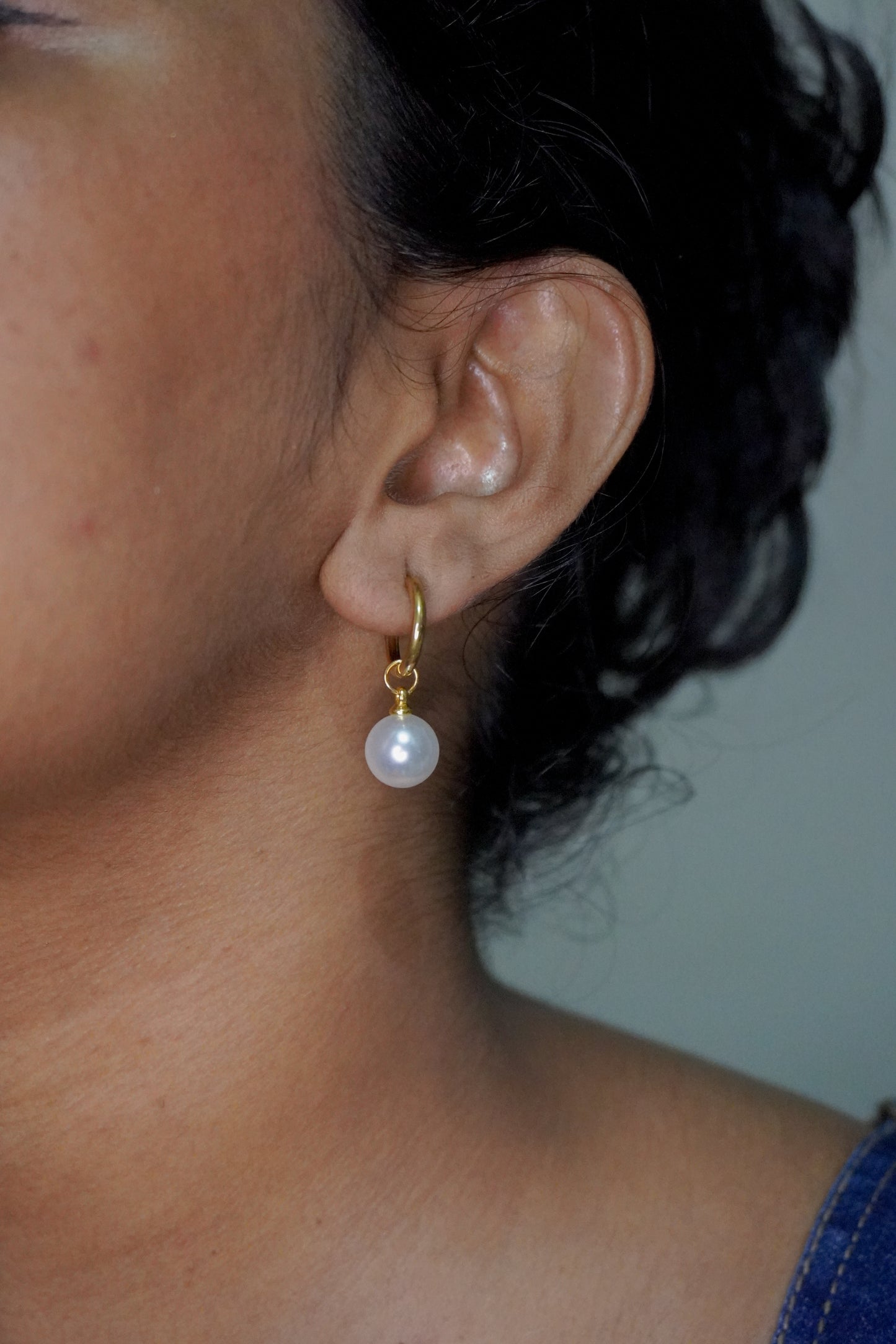 Classic Pearl Drop Hoops