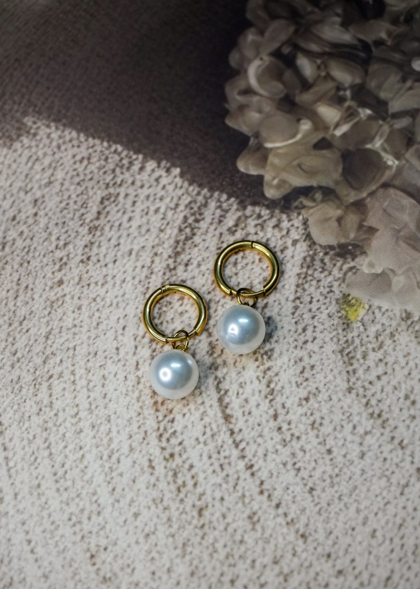 Classic Pearl Drop Hoops